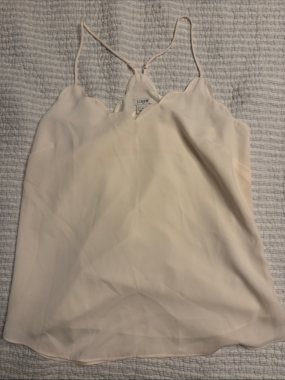 J. Crew Scalloped-Neck Ivory Camisole